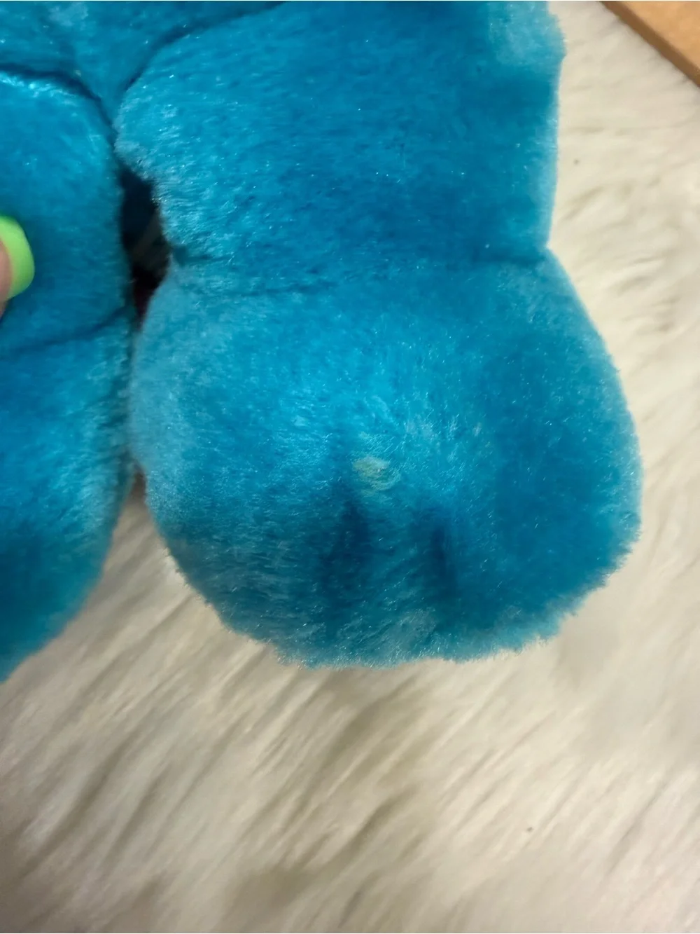Vintage Tyco Sesame Street Blue Plush Cookie Monster Style Kid's Stuffed Toy